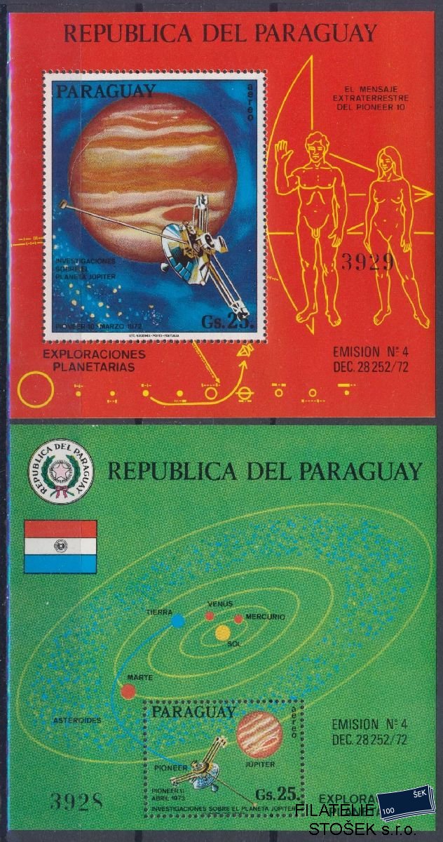 Paraguay známky Mi 2509-10 (Bl 211-12 - Kosmos)