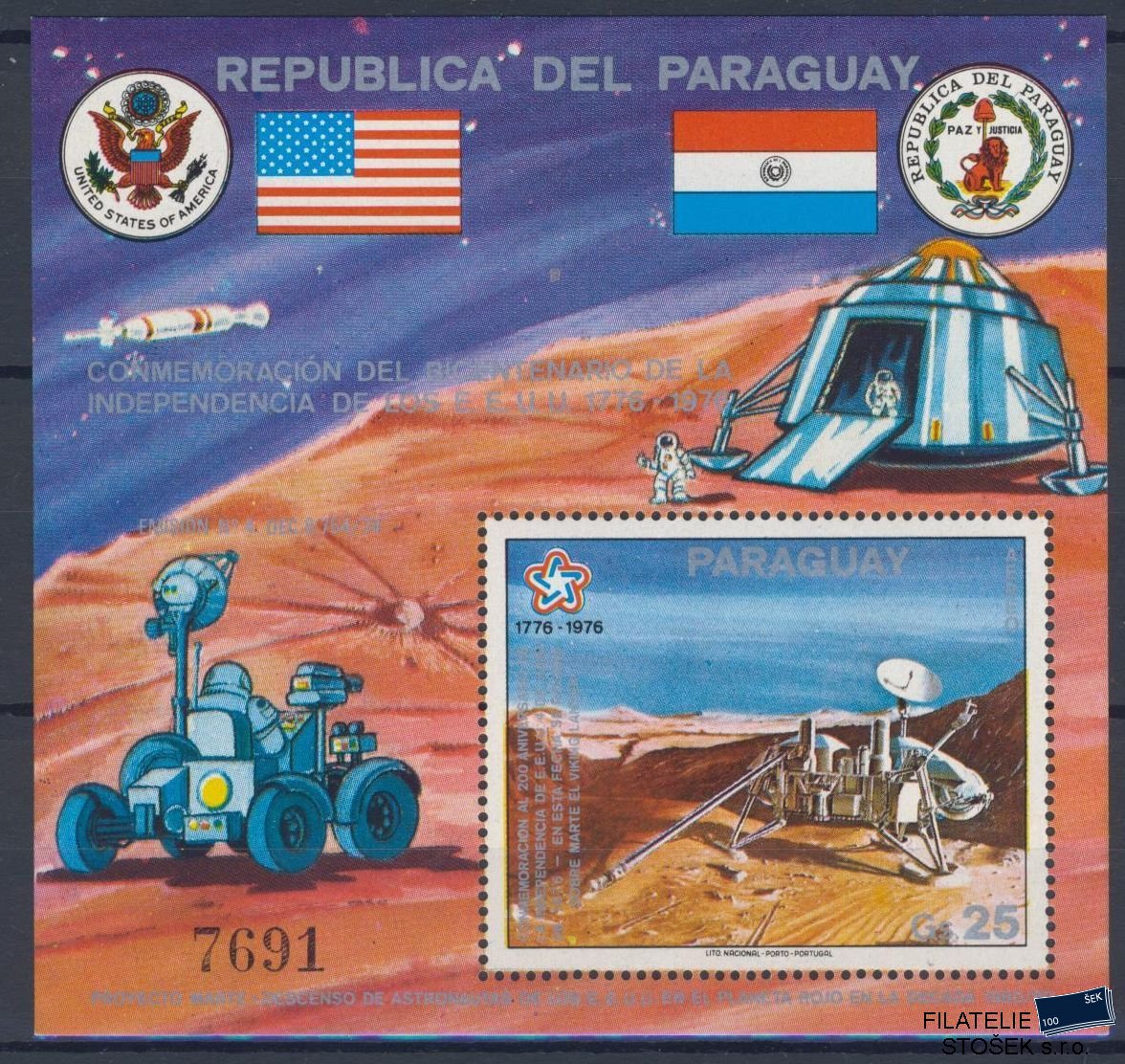 Paraguay známky Mi Bl 282 - Kosmos