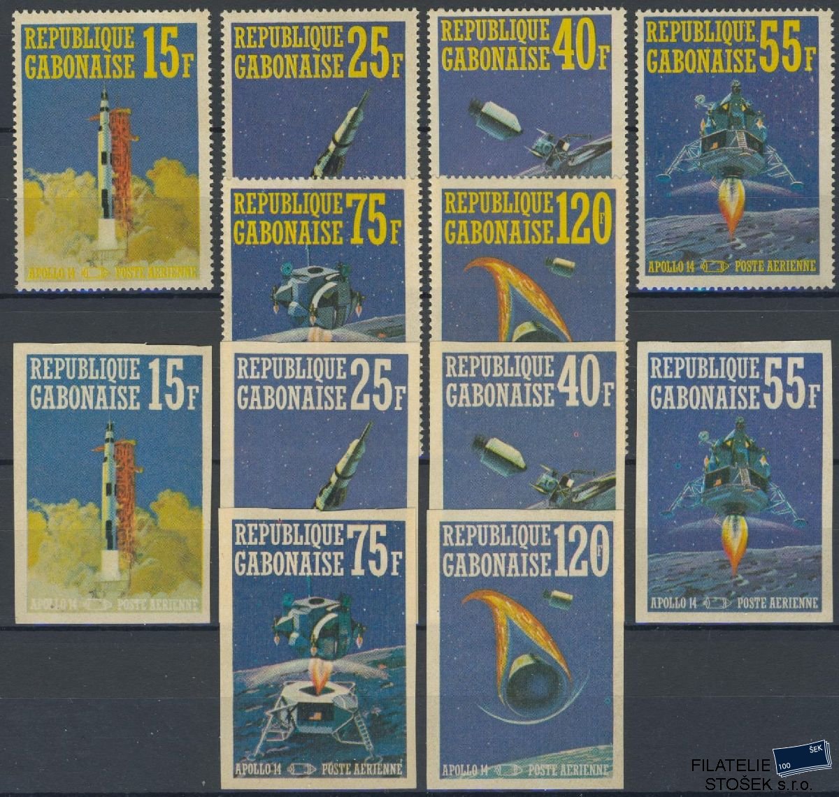 Gabon známky Mi 403-8 + 411-16 - Kosmos
