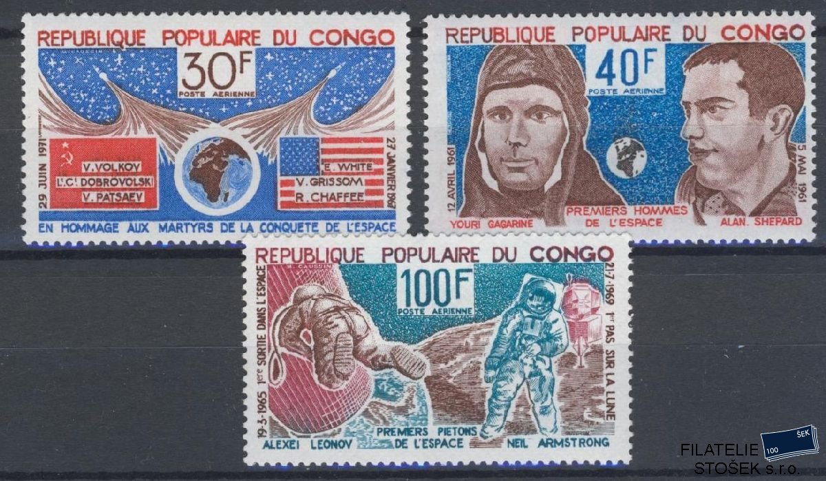 Congo známky Mi 412-14 - Kosmos