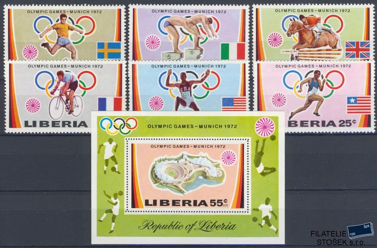 Liberia známky Mi 826-31+Bl.60