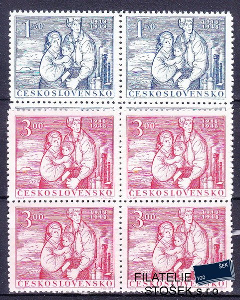 ČSSR známky 490-1 Čtyřbloky