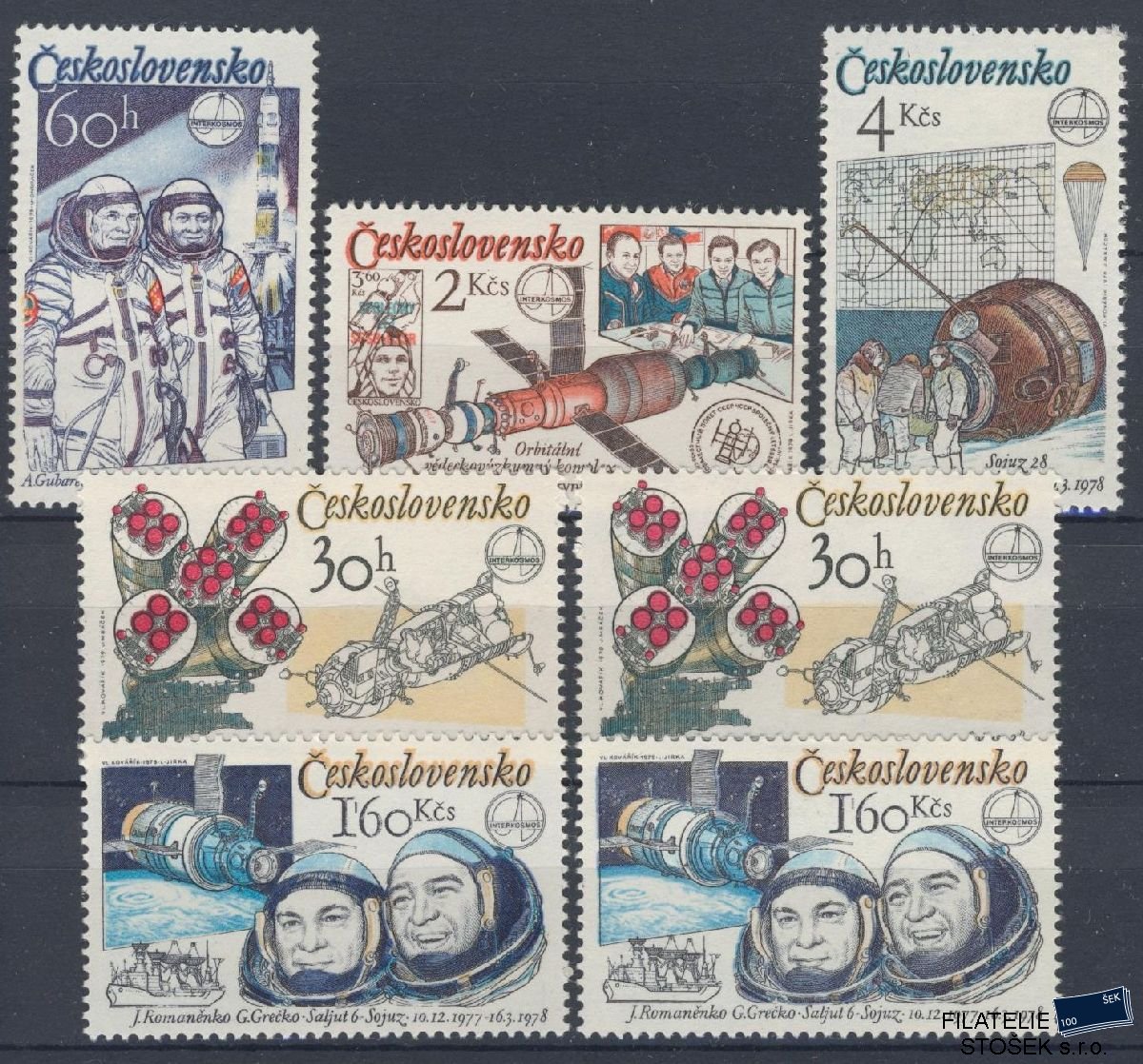 Československo známky 2359-63 - Kosmos